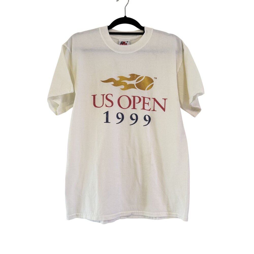 Vintage USTA Gildan US Open Men's XL White 90s Single Stitch T-Shirt Size M